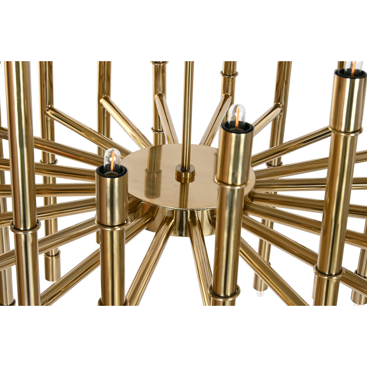 Lámpara de techo dorada de metal y acero, 74 x 74 x 138 cm — imagen 5