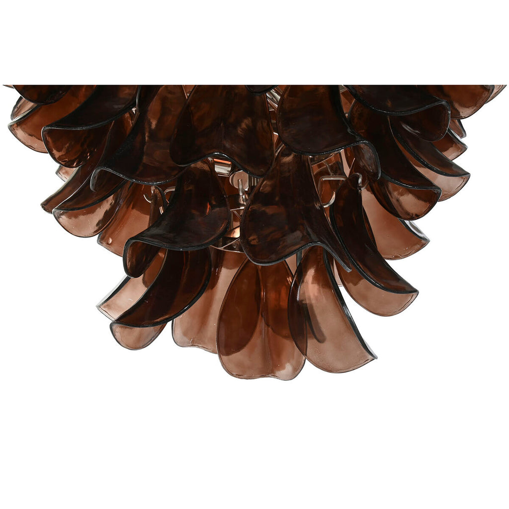 Lámpara de techo de cristal y acero, 80 x 80 x 80 cm — imagen 4