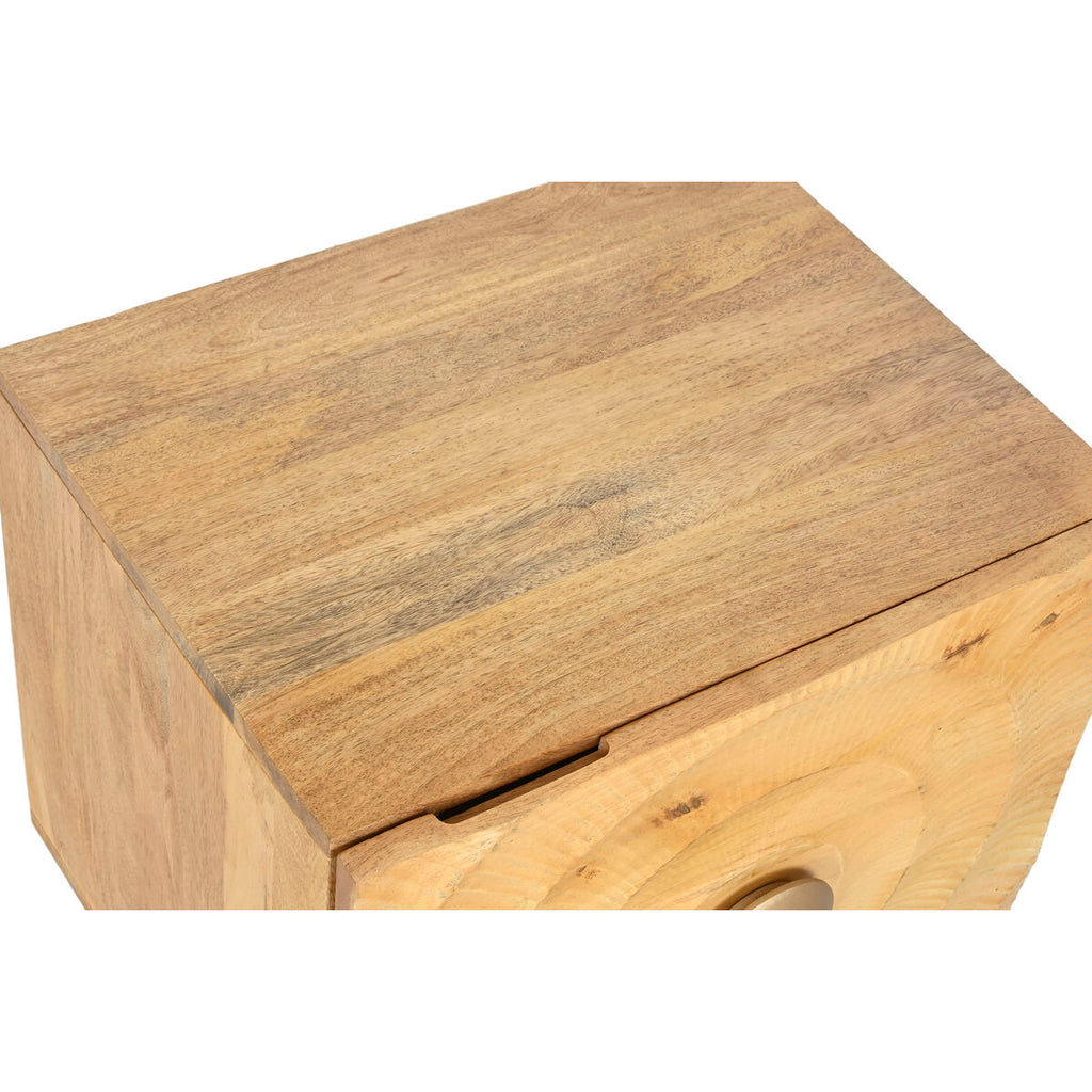 Mesita de noche de metal y madera de mango, dorada — imagen 4