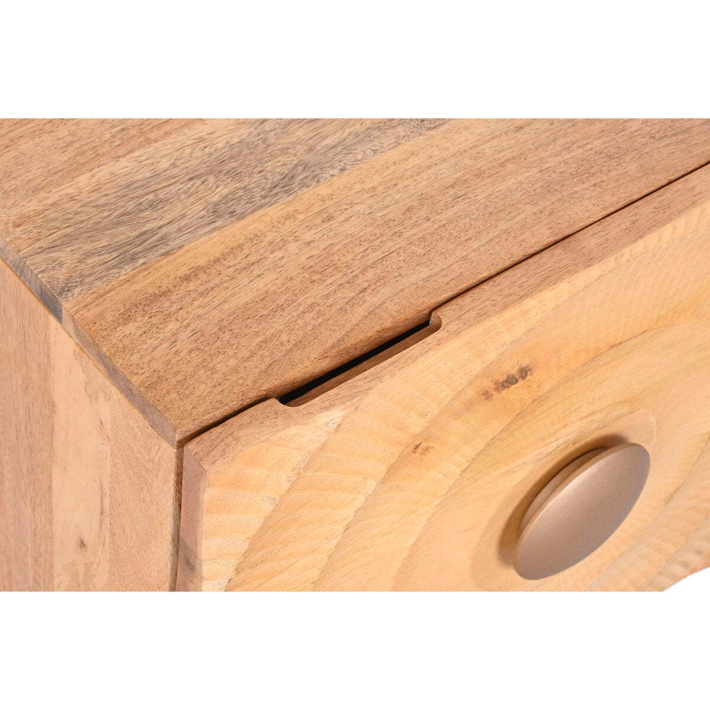 Mesita de noche de metal y madera de mango, dorada — imagen 5