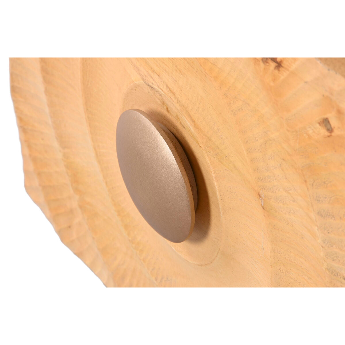 Mesita de noche de metal y madera de mango, dorada — imagen 6