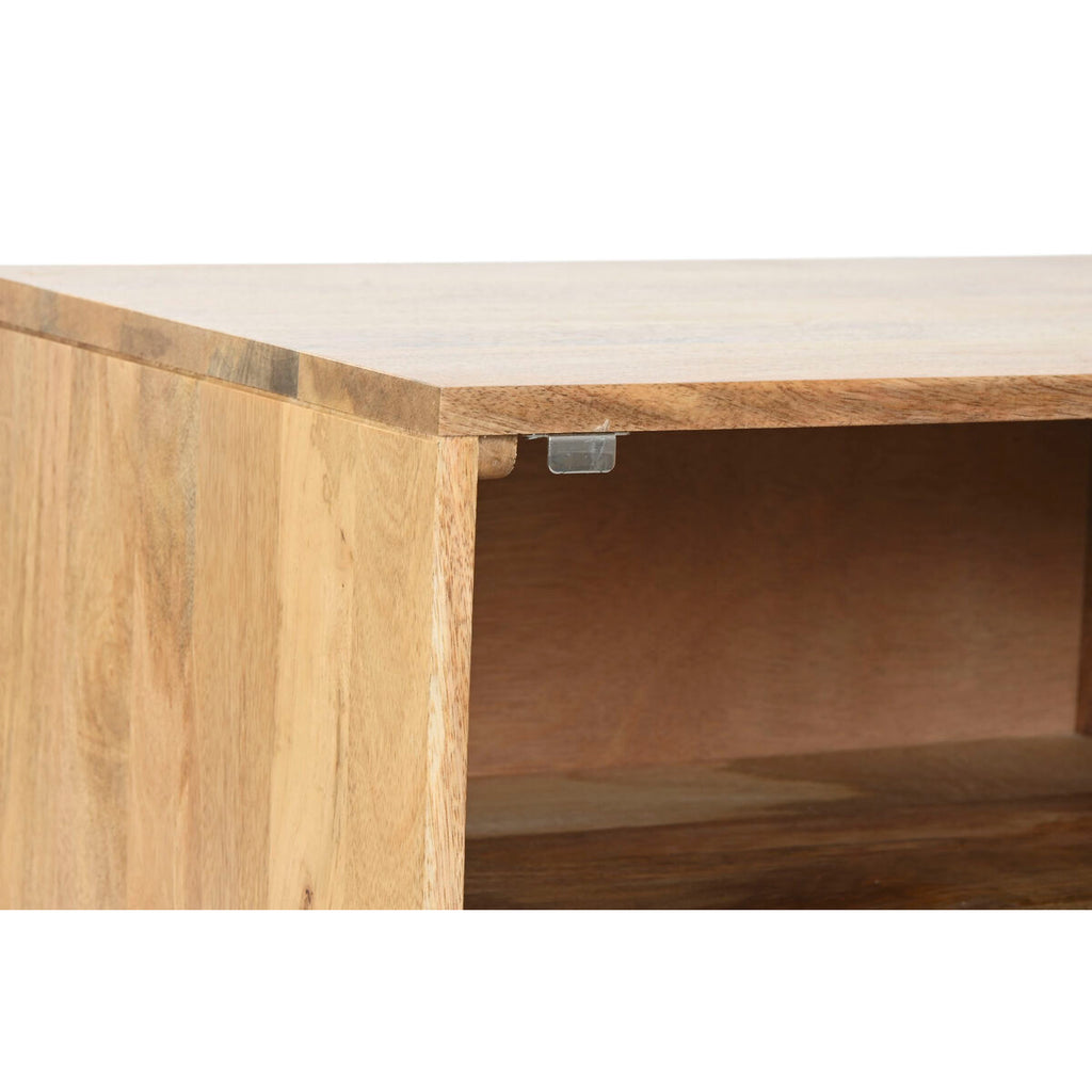 Mesita de noche de metal y madera de mango, dorada — imagen 8