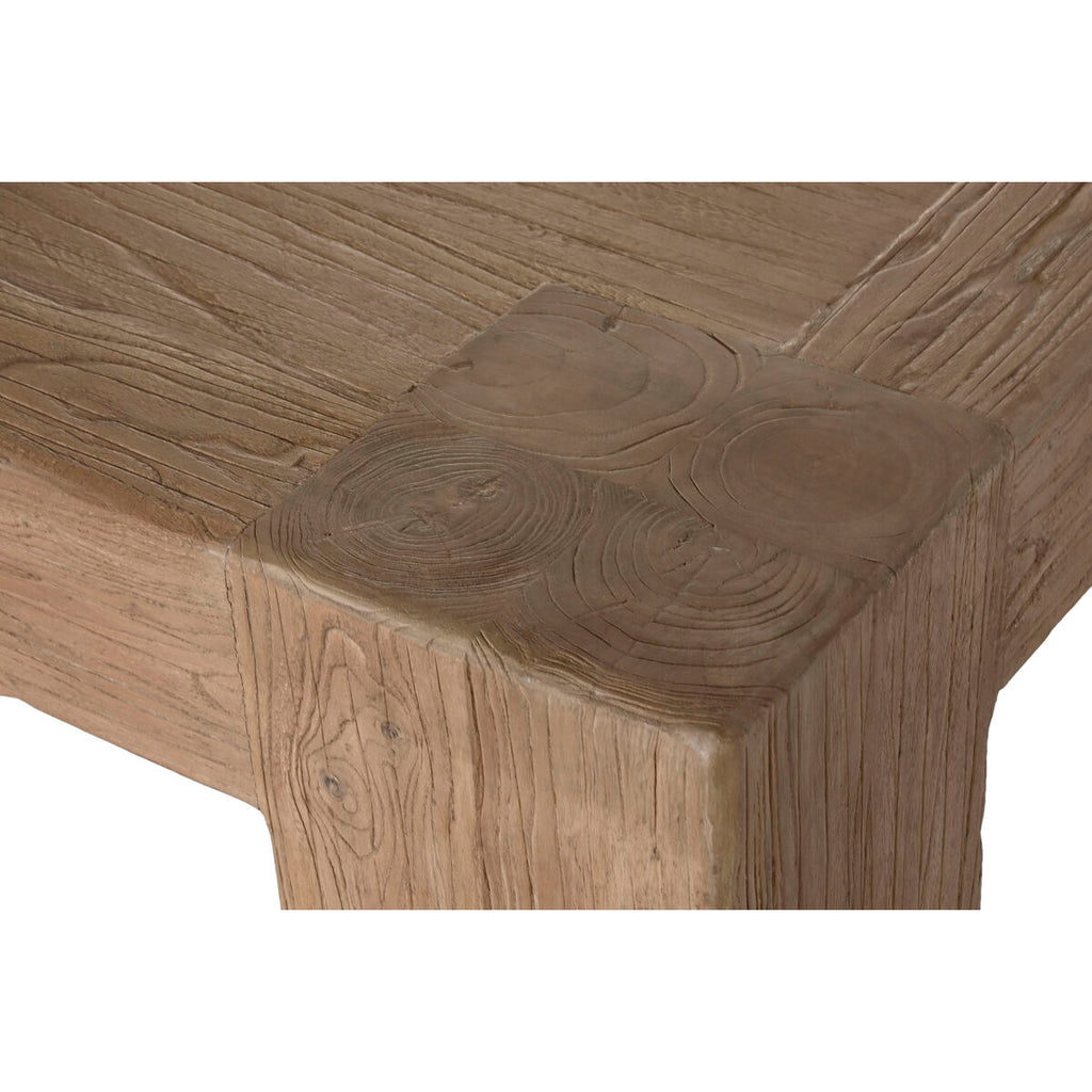 Mesa de comedor natural de madera de olmo, 220 x 100 x 76 cm — imagen 4