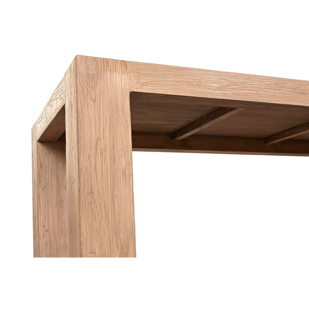 Mesa de comedor natural de madera de olmo, 220 x 100 x 76 cm — imagen 5