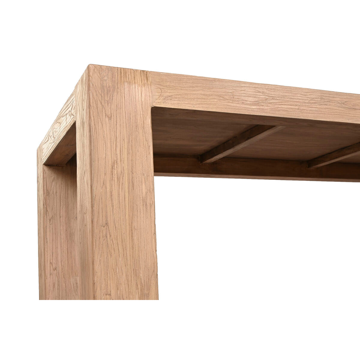 Mesa de comedor natural de madera de olmo, 220 x 100 x 76 cm — imagen 5