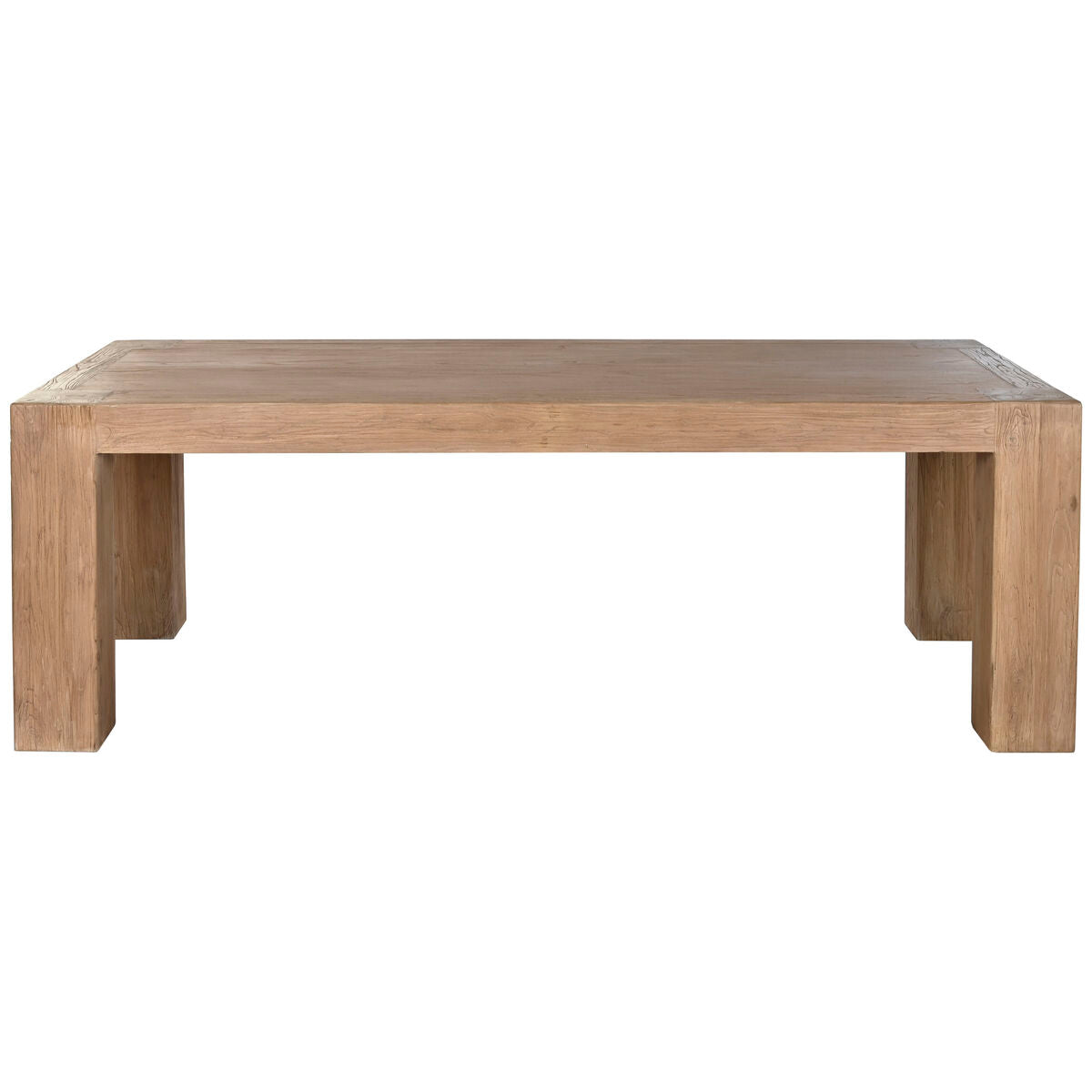 Mesa de comedor natural de madera de olmo, 220 x 100 x 76 cm — imagen 6