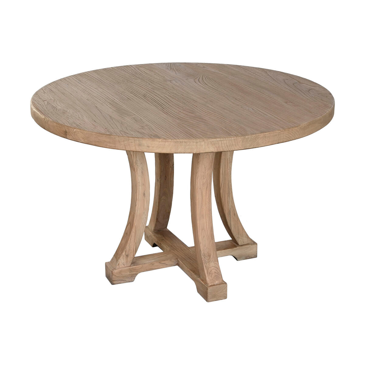 Mesa de comedor cuadrada de madera de olmo, 120 cm
