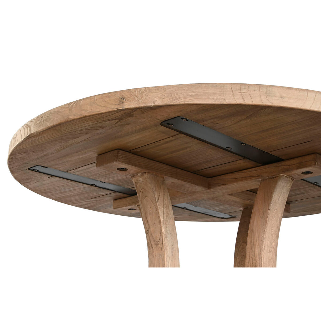 Mesa de comedor cuadrada de madera de olmo, 120 cm — imagen 5