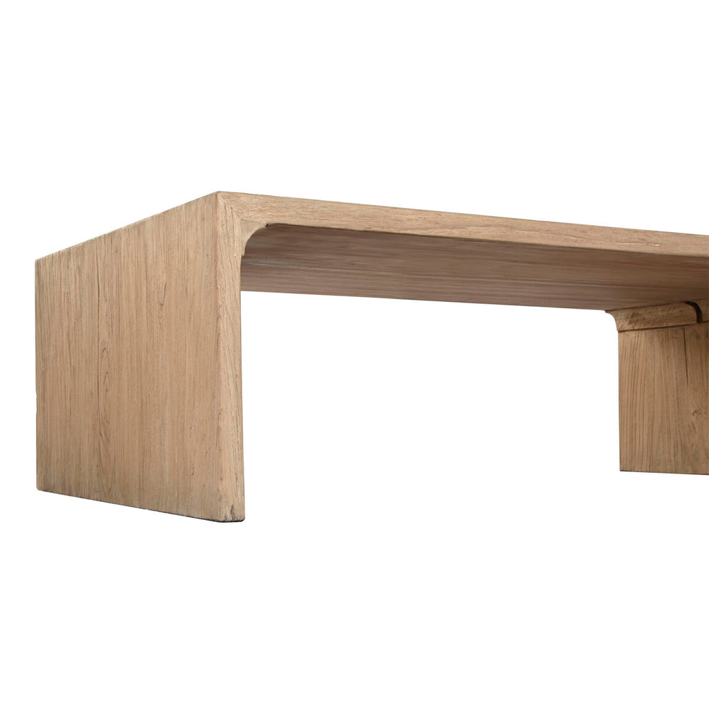 Mesa de centro rectangular de madera de olmo, 160 x 80 cm — imagen 5