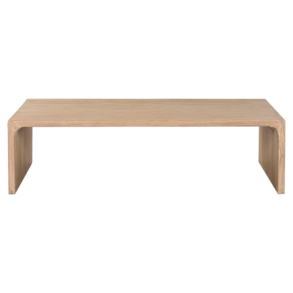 Mesa de centro rectangular de madera de olmo, 160 x 80 cm