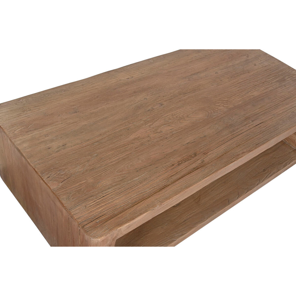 Mesa de centro natural de madera de olmo, 140 x 71 x 35 cm — imagen 2