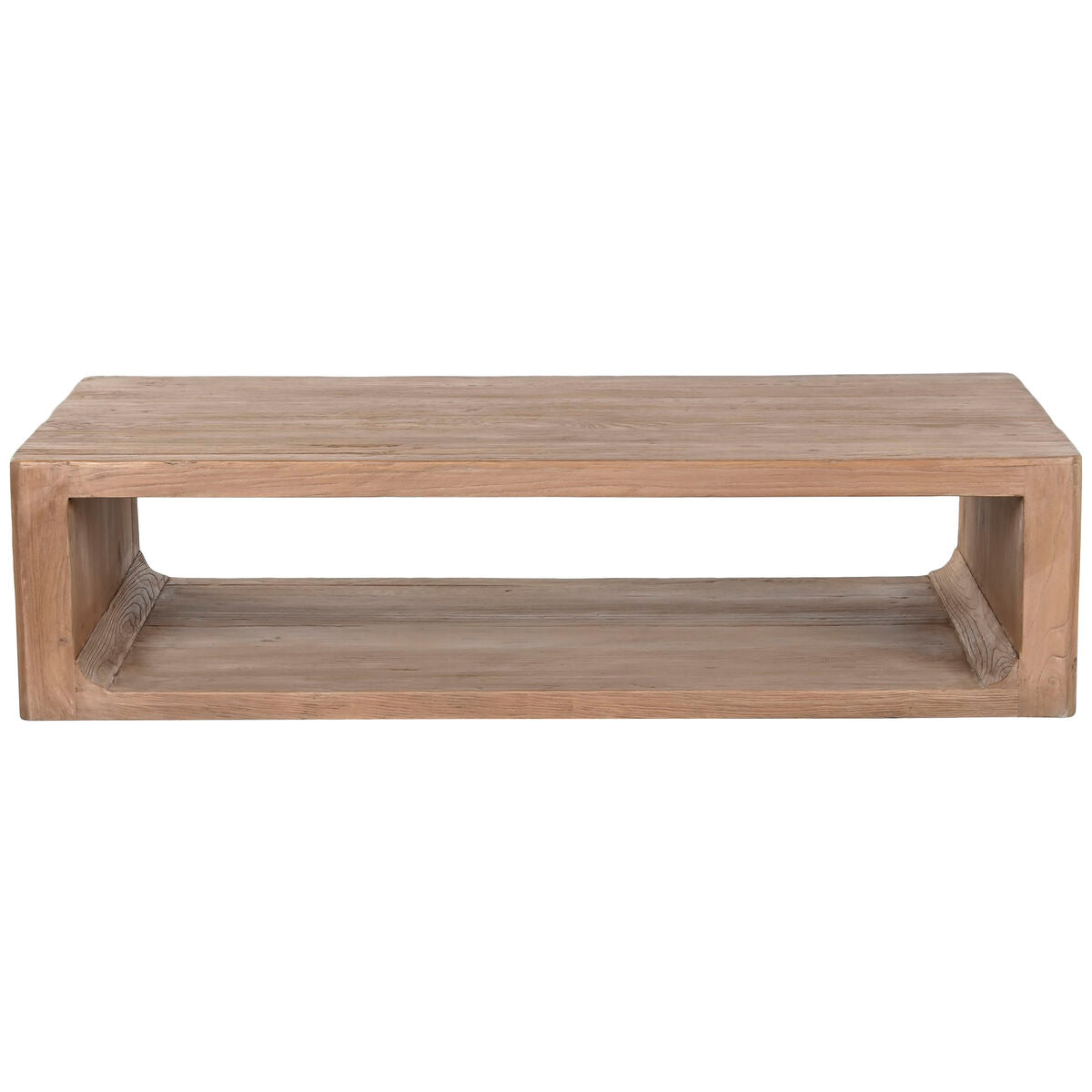 Mesa de centro natural de madera de olmo, 140 x 71 x 35 cm — imagen 5