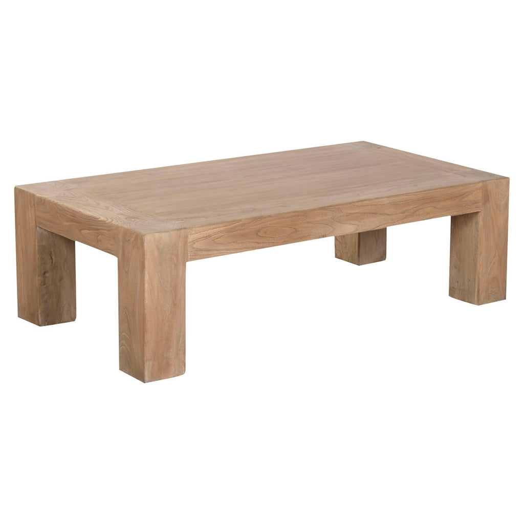 Mesa de centro rectangular de madera de olmo, 140 x 70 x 42 cm — imagen 2