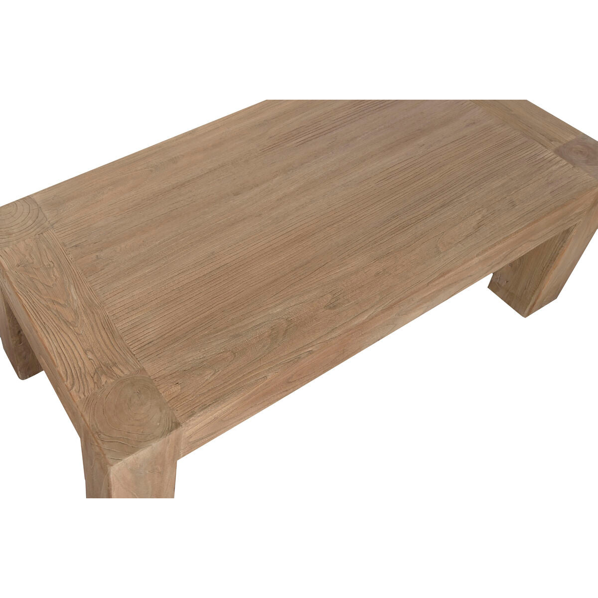 Mesa de centro rectangular de madera de olmo, 140 x 70 x 42 cm — imagen 3