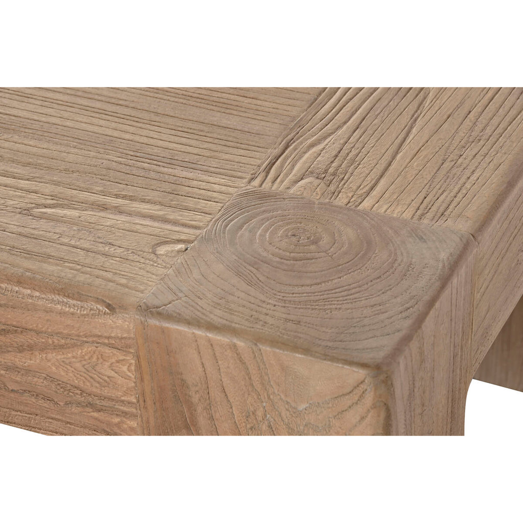 Mesa de centro rectangular de madera de olmo, 140 x 70 x 42 cm — imagen 4