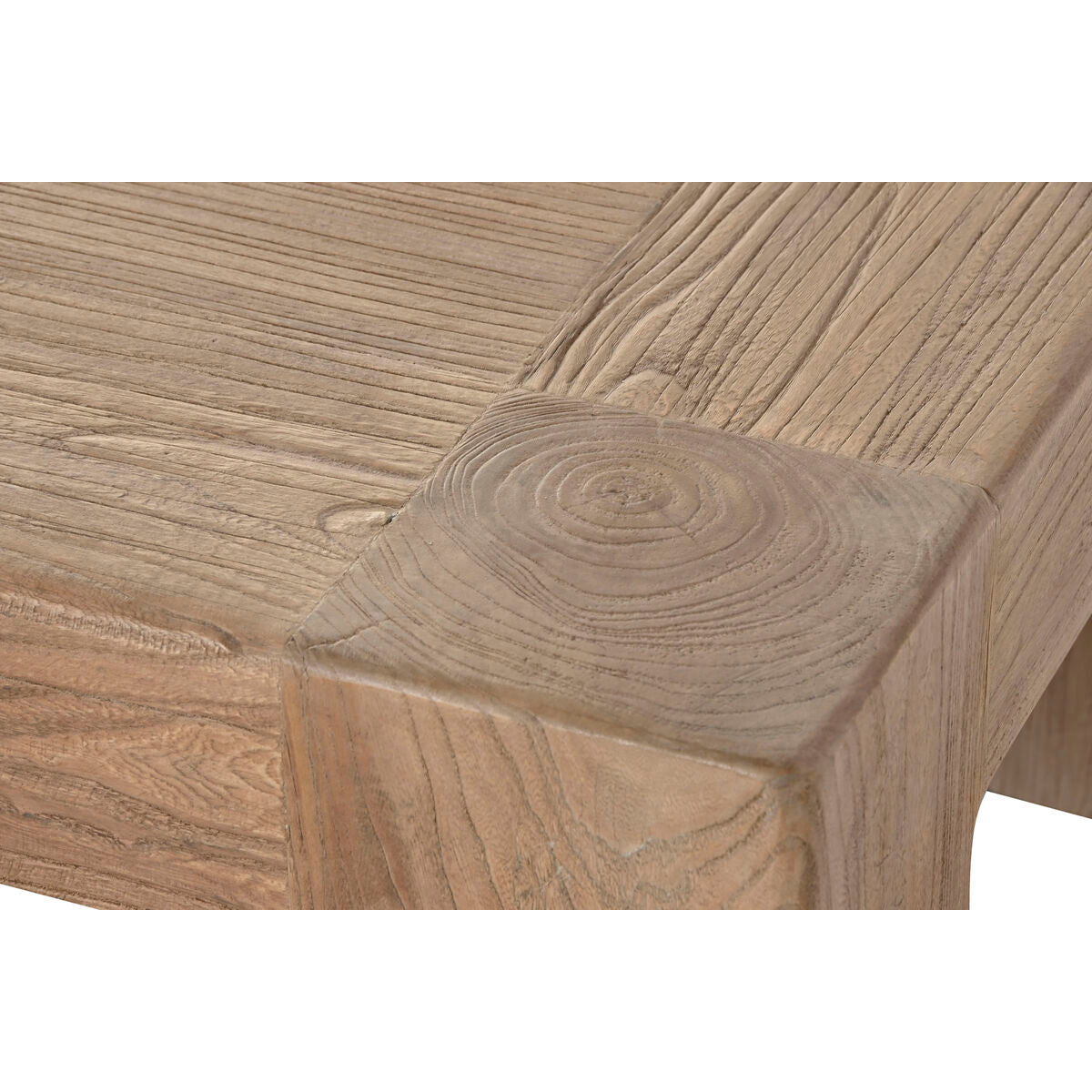 Mesa de centro rectangular de madera de olmo, 140 x 70 x 42 cm — imagen 4