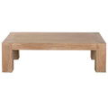 Mesa de centro rectangular de madera de olmo, 140 x 70 x 42 cm