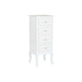 Cajonera romántica blanca de madera y MDF, 4 cajones