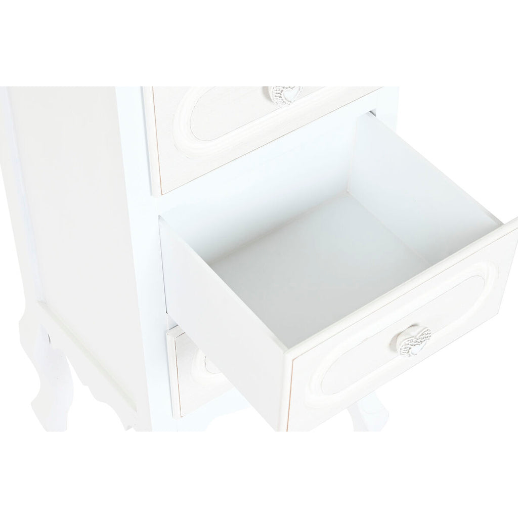 Cajonera romántica blanca de madera y MDF, 4 cajones — imagen 3