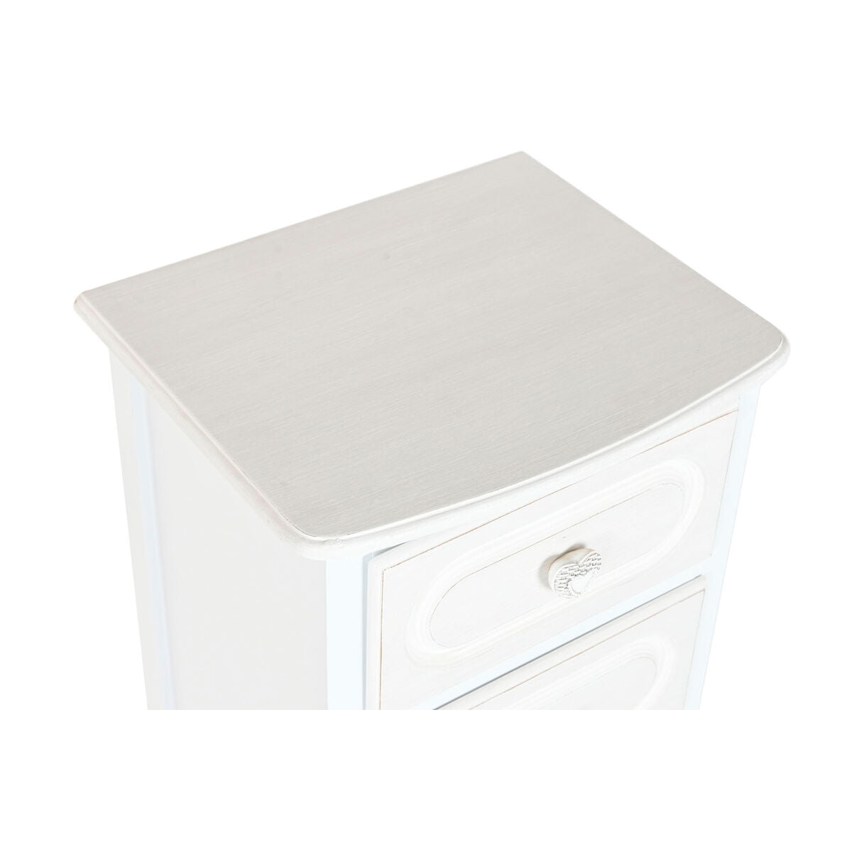 Cajonera romántica blanca de madera y MDF, 4 cajones — imagen 4