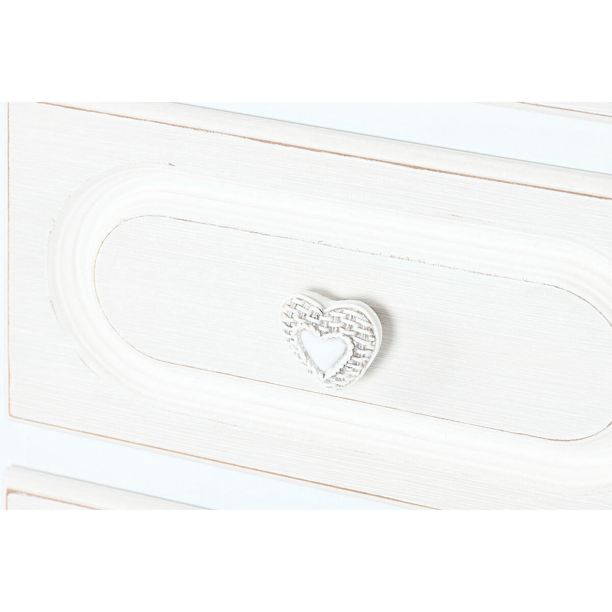 Cajonera romántica blanca de madera y MDF, 4 cajones — imagen 5