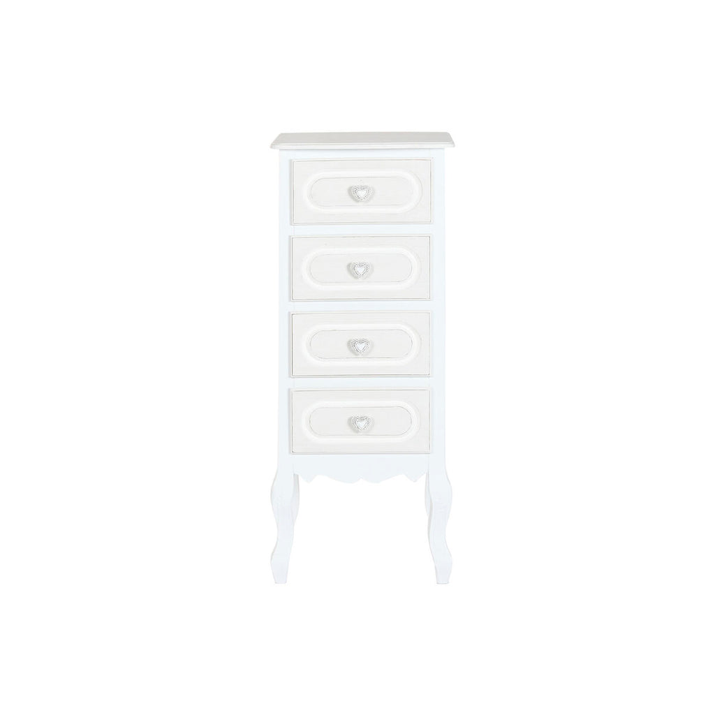 Cajonera romántica blanca de madera y MDF, 4 cajones — imagen 6