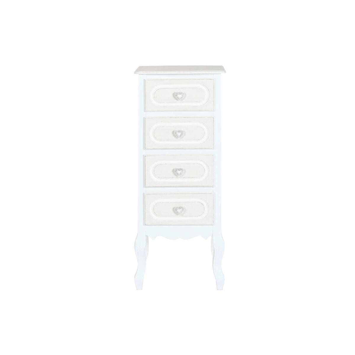 Cajonera romántica blanca de madera y MDF, 4 cajones — imagen 6