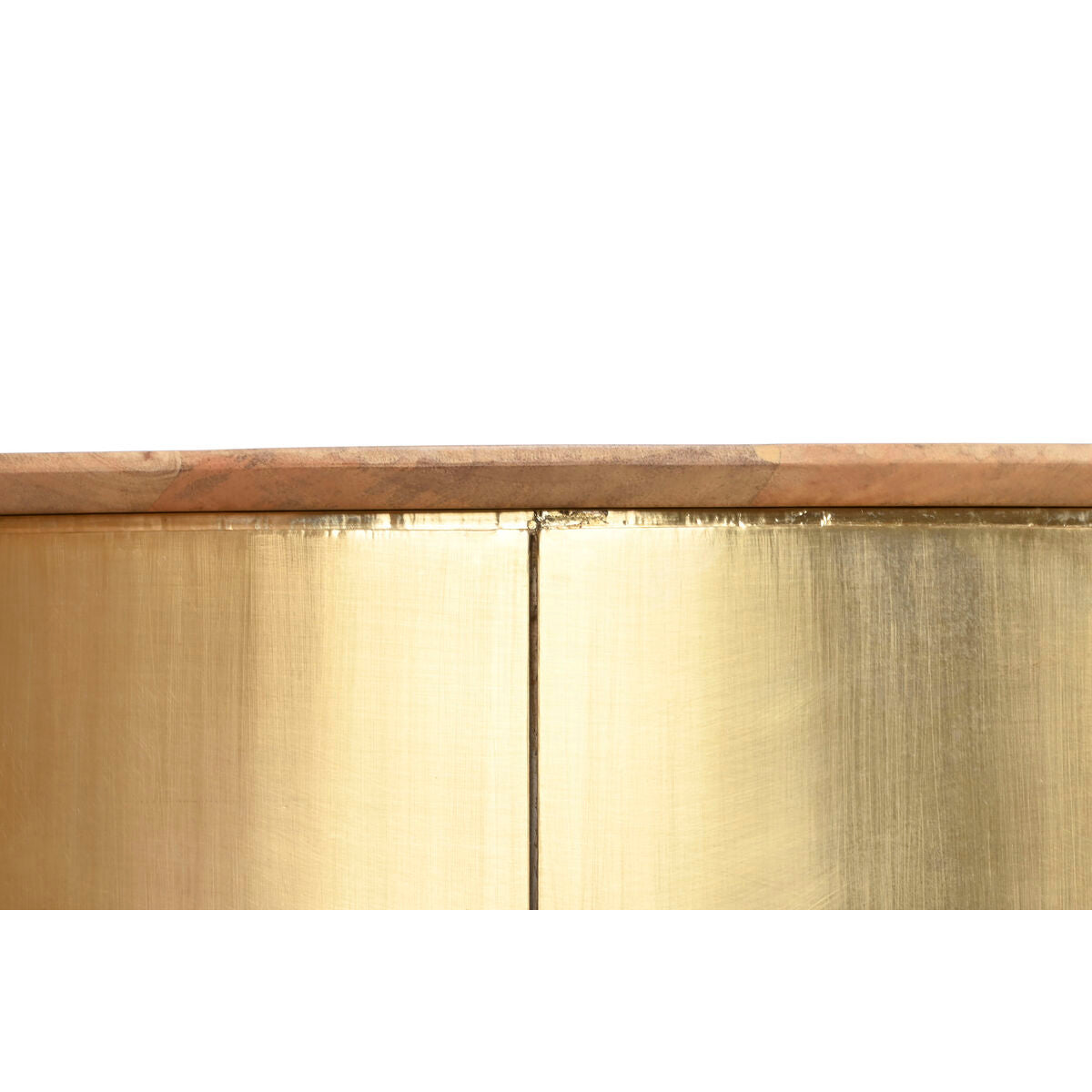 Mesa de centro redonda de latón y madera de mango — imagen 5