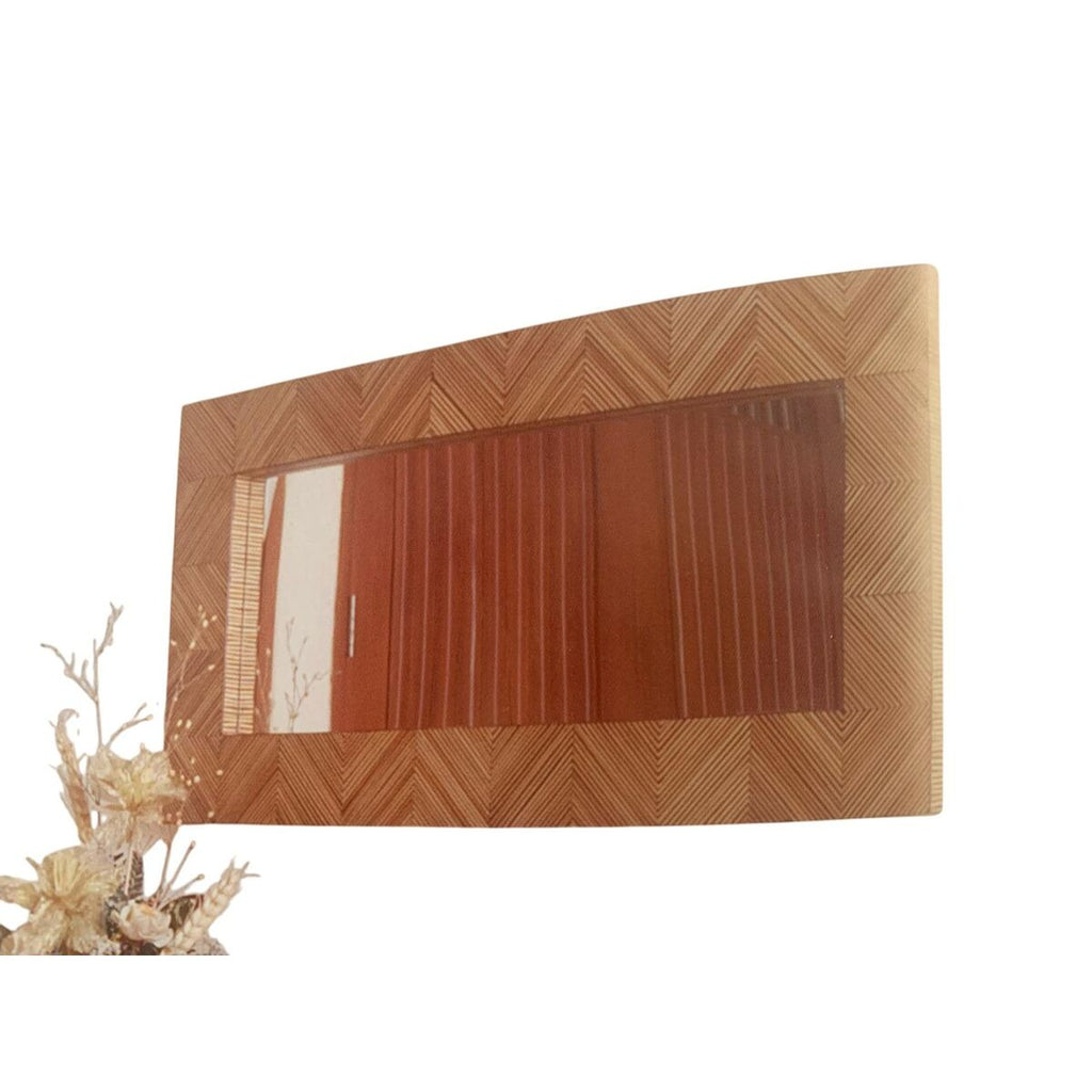 Espejo de pared de resina y bambú, 75 cm de alto