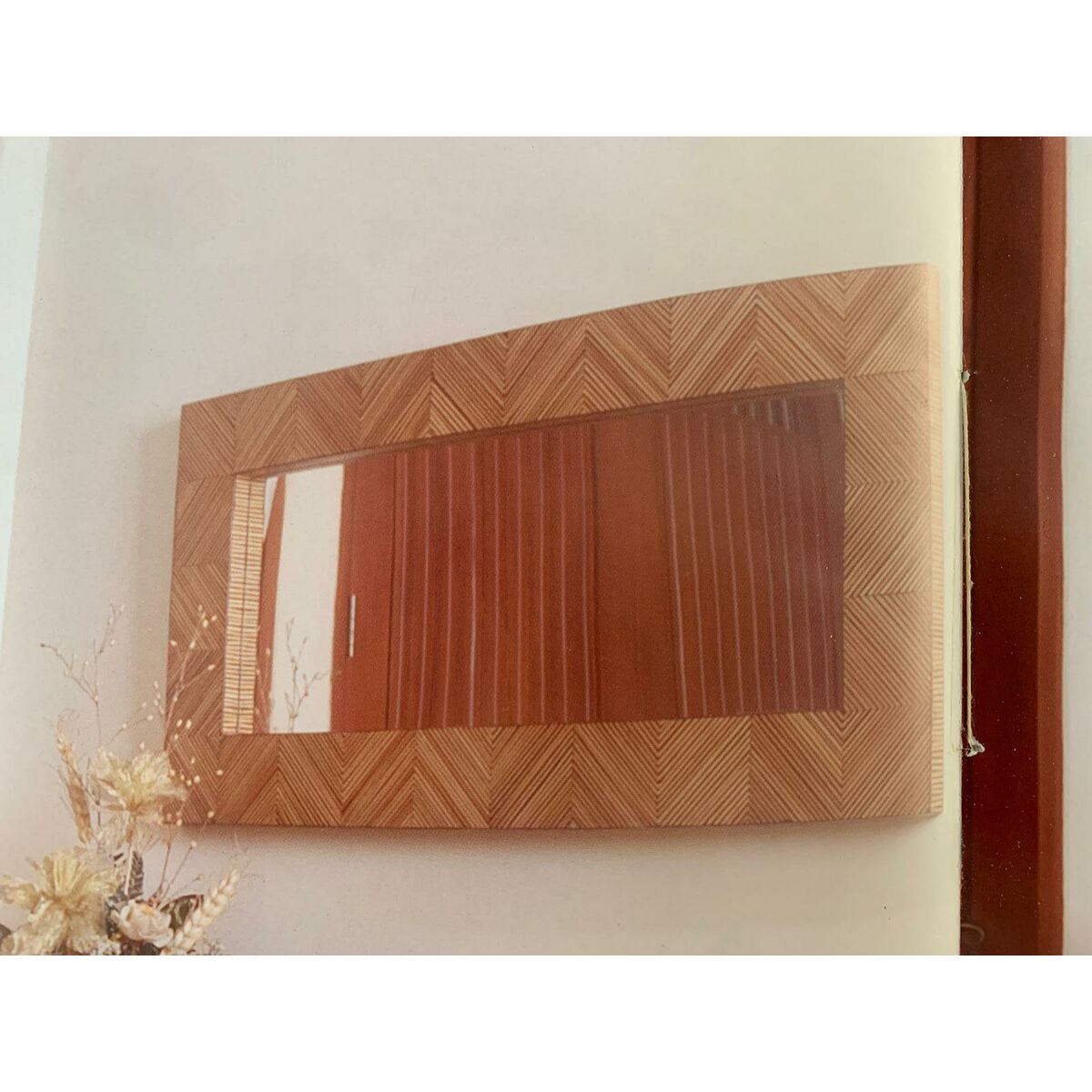 Espejo de pared de resina y bambú, 75 cm de alto — imagen 2