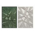 Lienzo con relieve de yeso en verde y beige