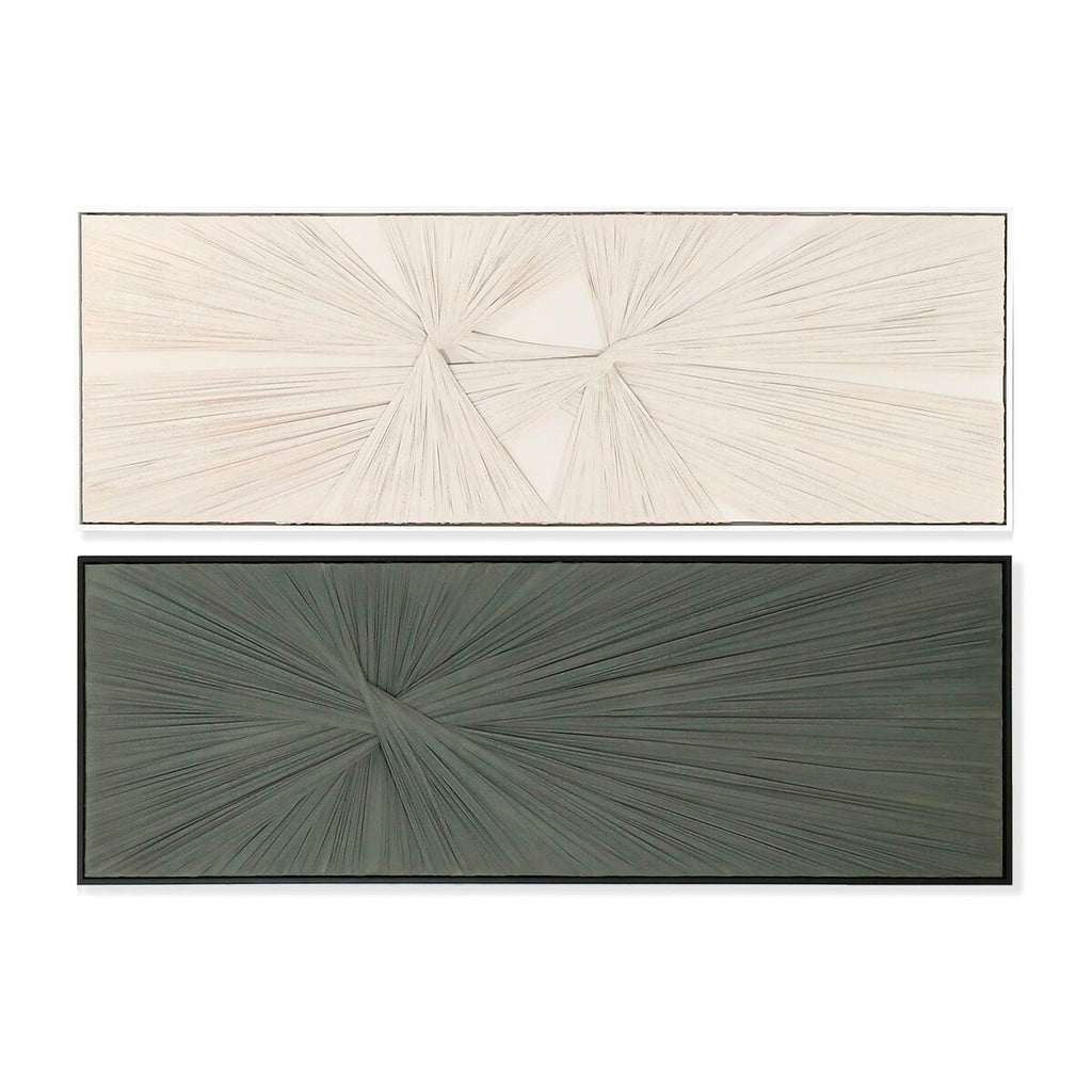 Cuadro moderno 3D verde y beige de yeso, 153 x 4,5 x 53 cm