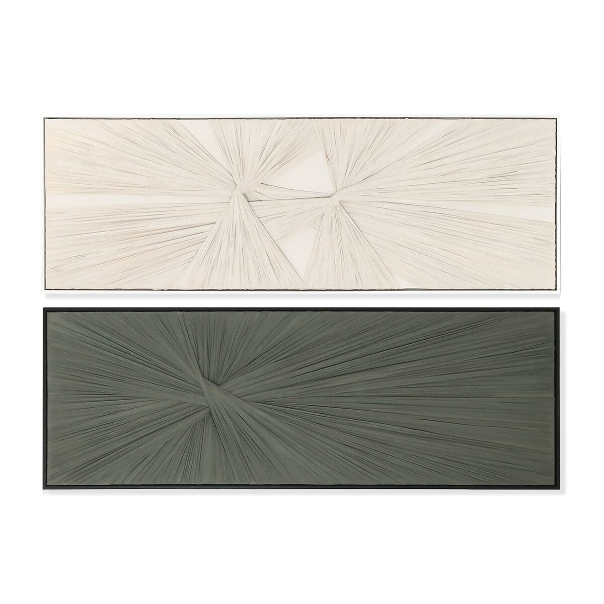 Cuadro moderno 3D verde y beige de yeso, 153 x 4,5 x 53 cm