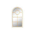 Espejo de pared rectangular tipo ventana, blanco y dorado