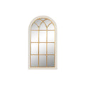 Espejo de pared tipo ventana, blanco y dorado