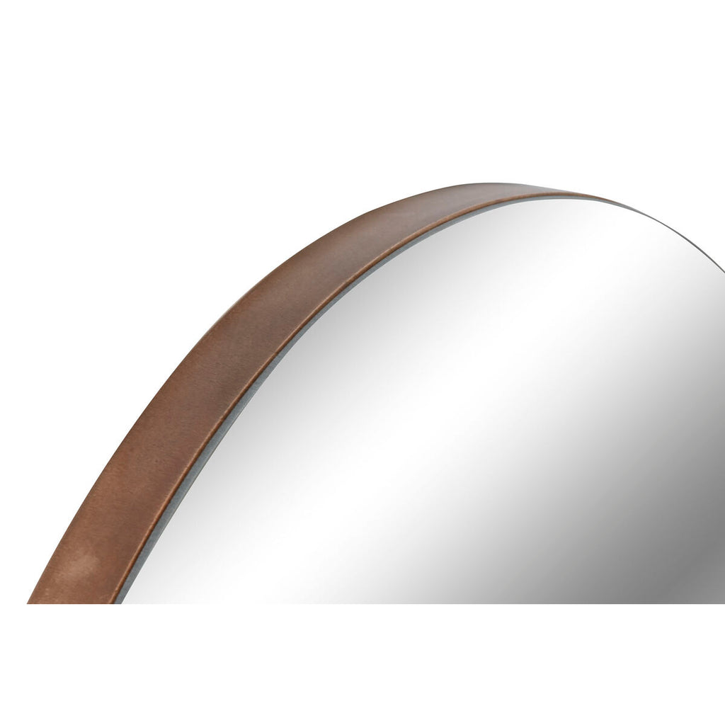 Espejo de pared circular de cristal y roble, natural, diseño urbano, 80 cm — imagen 2