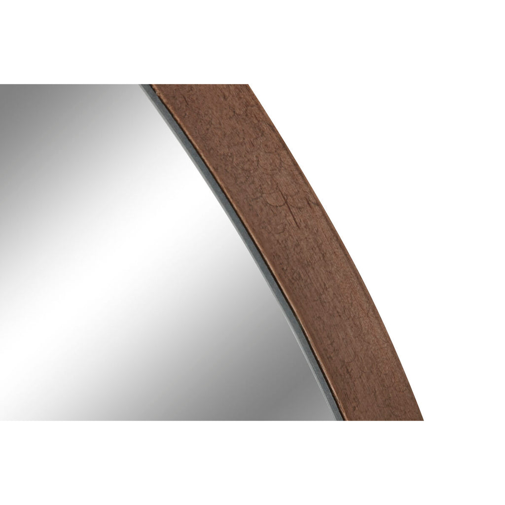 Espejo de pared circular de cristal y roble, natural, diseño urbano, 80 cm — imagen 3