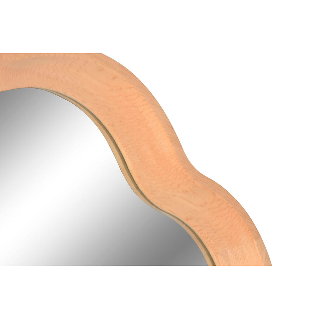 Espejo de pared de cristal y roble, forma irregular, 80 cm — imagen 3