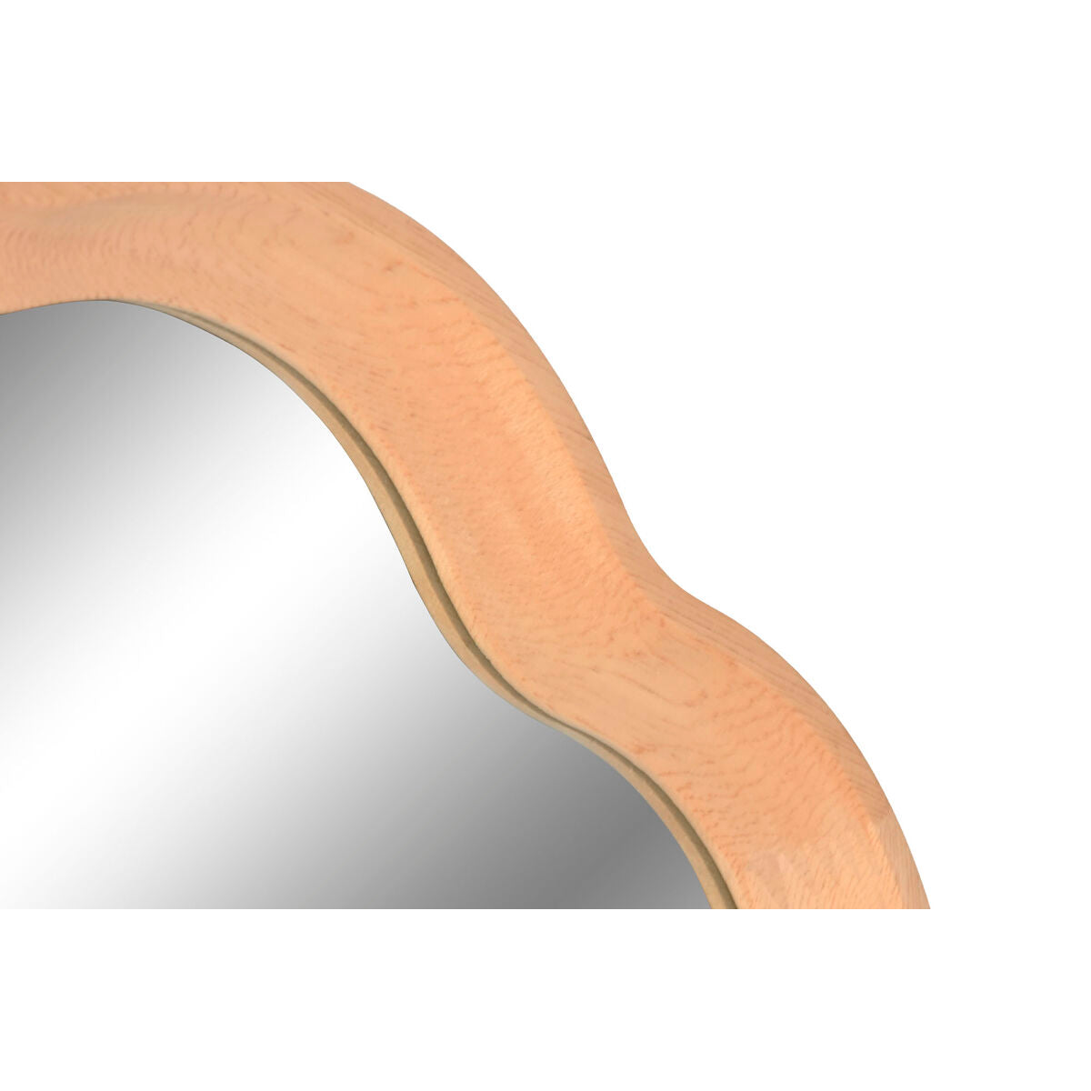 Espejo de pared de cristal y roble, forma irregular, 80 cm — imagen 3
