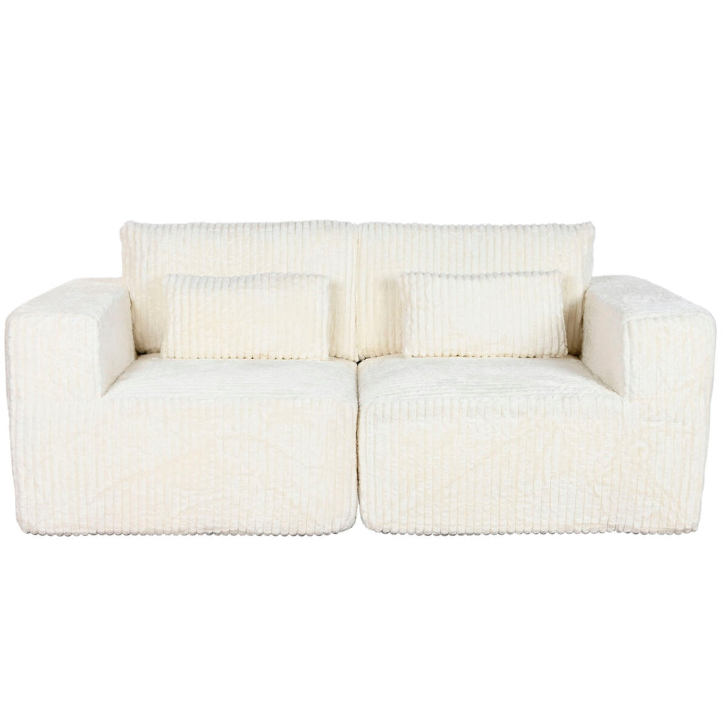 Sofá de poliéster en crema, estilo scandi, 220 x 158 x 91 cm — imagen 3