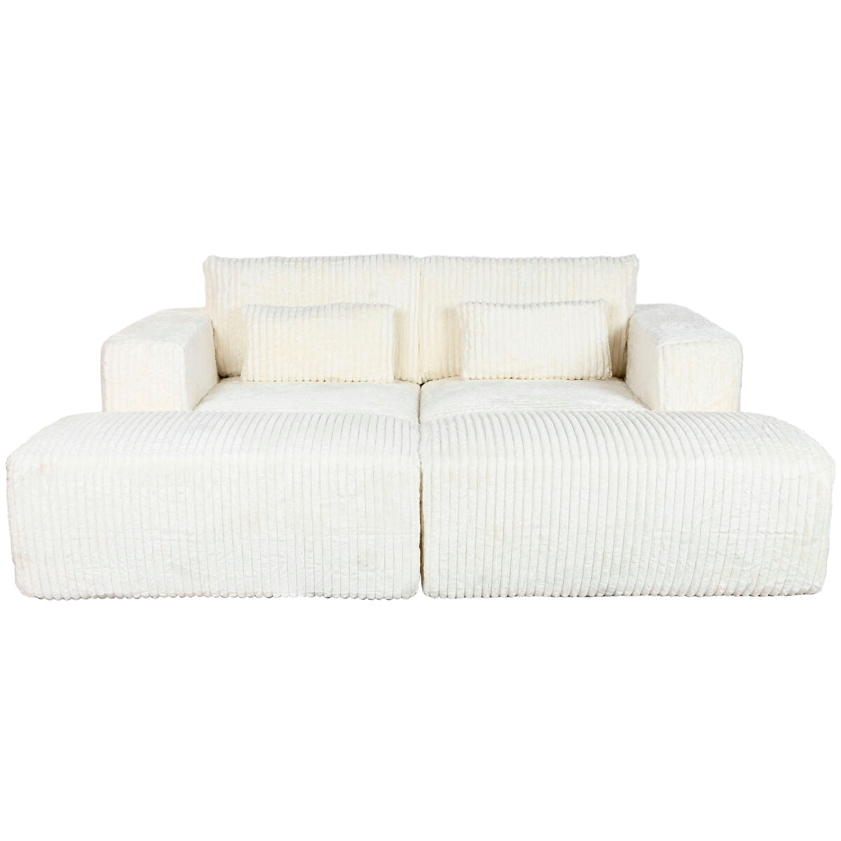 Sofá de poliéster en crema, estilo scandi, 220 x 158 x 91 cm — imagen 8