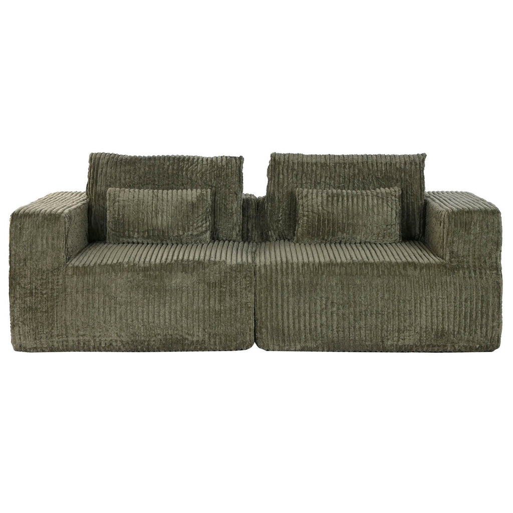 Sofá de poliéster en verde, estilo scandi, 220 x 158 x 91 cm — imagen 2