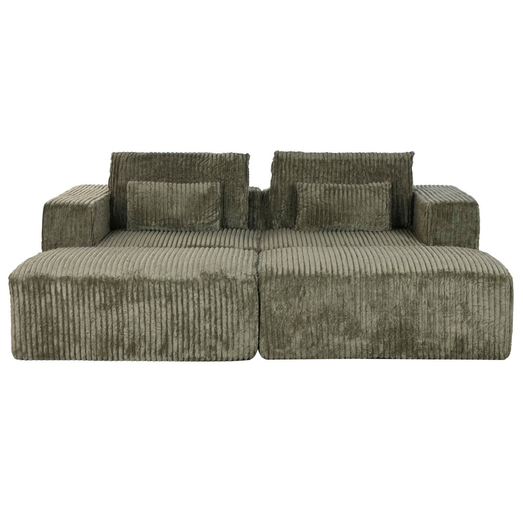 Sofá de poliéster en verde, estilo scandi, 220 x 158 x 91 cm — imagen 8
