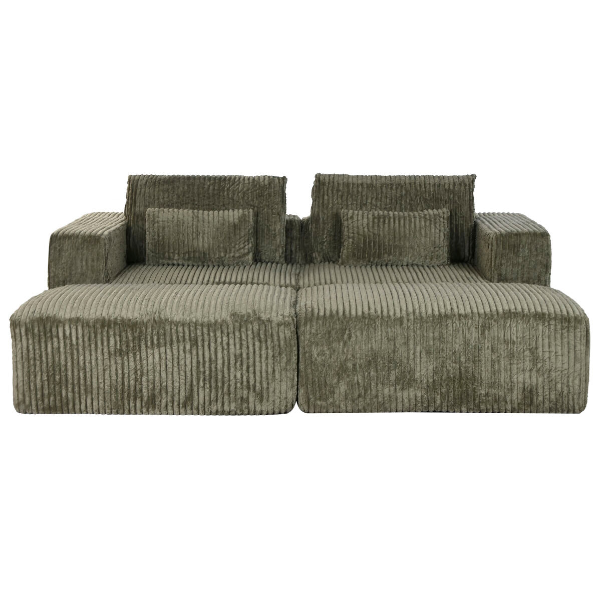 Sofá de poliéster en verde, estilo scandi, 220 x 158 x 91 cm — imagen 8