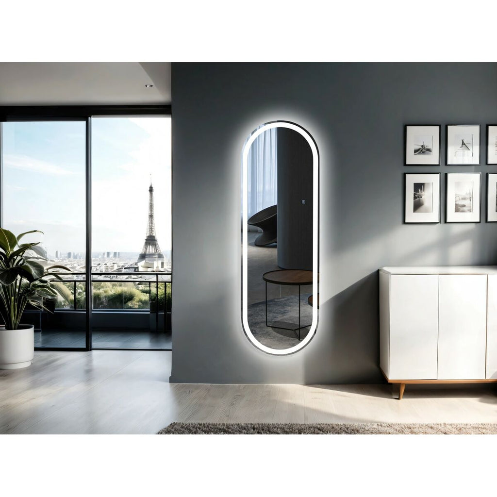 Espejo de pared LED con botón táctil, 50 x 150 cm — imagen 3