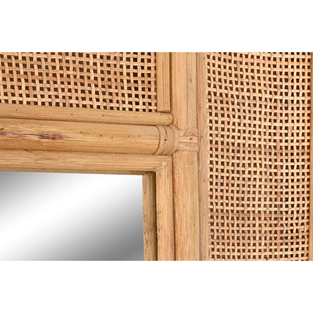 Espejo de pared tropical marrón claro de ratán, 180 cm de alto — imagen 2