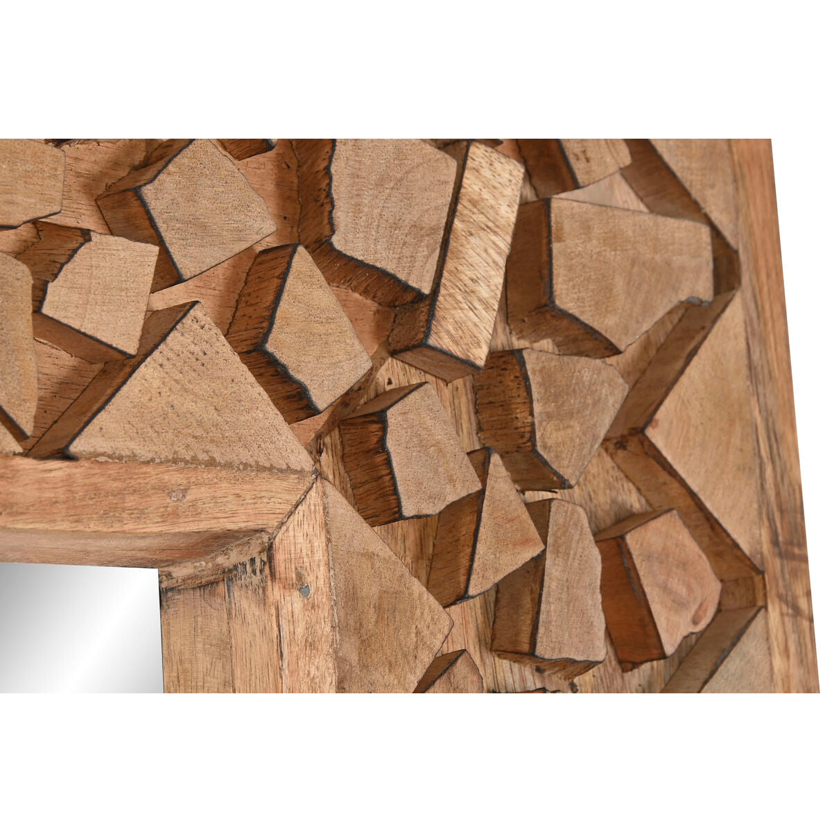 Espejo de pared con marco de troncos, natural, 91 x 5 x 183,5 cm — imagen 3