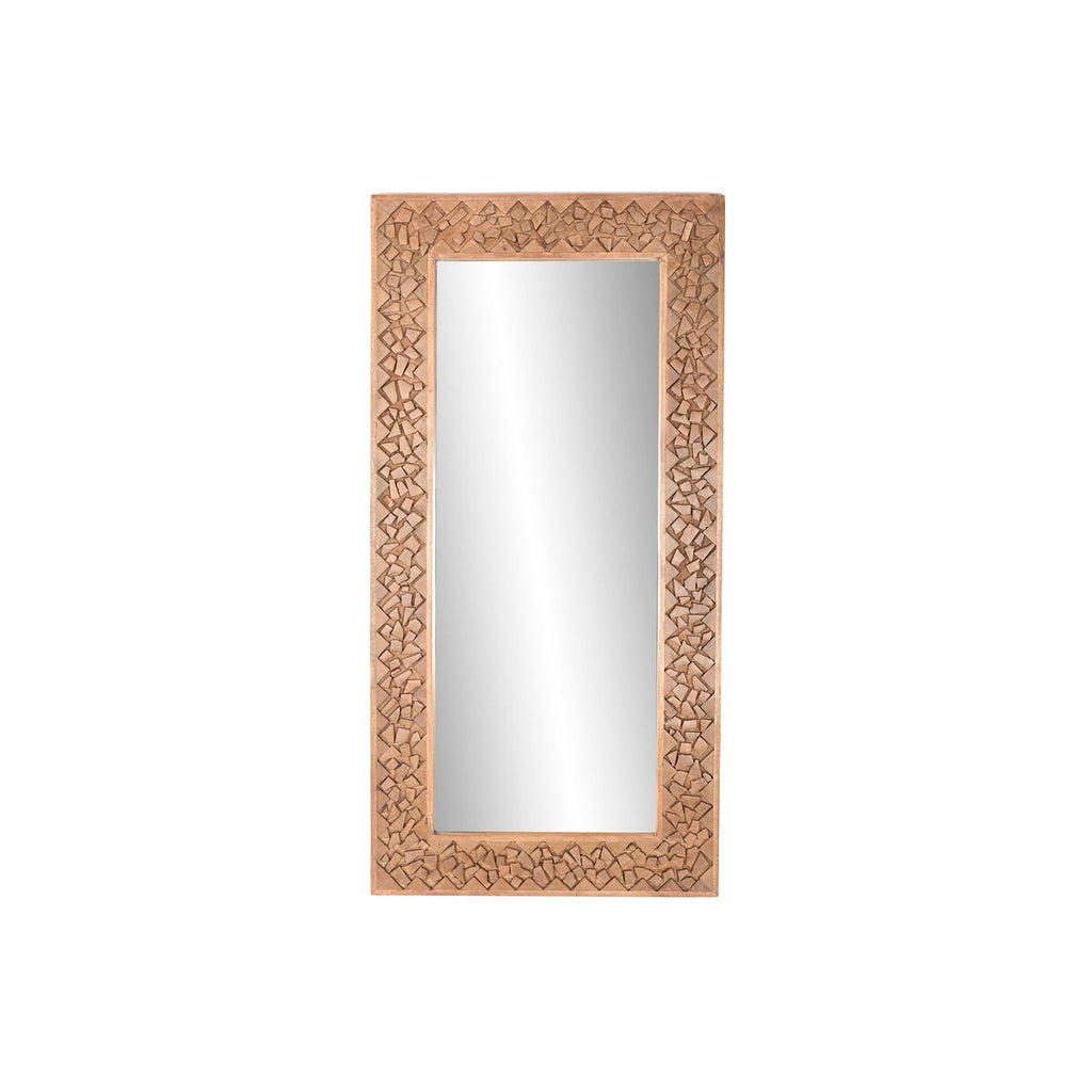 Espejo de pared con marco de troncos, natural, 91 x 5 x 183,5 cm