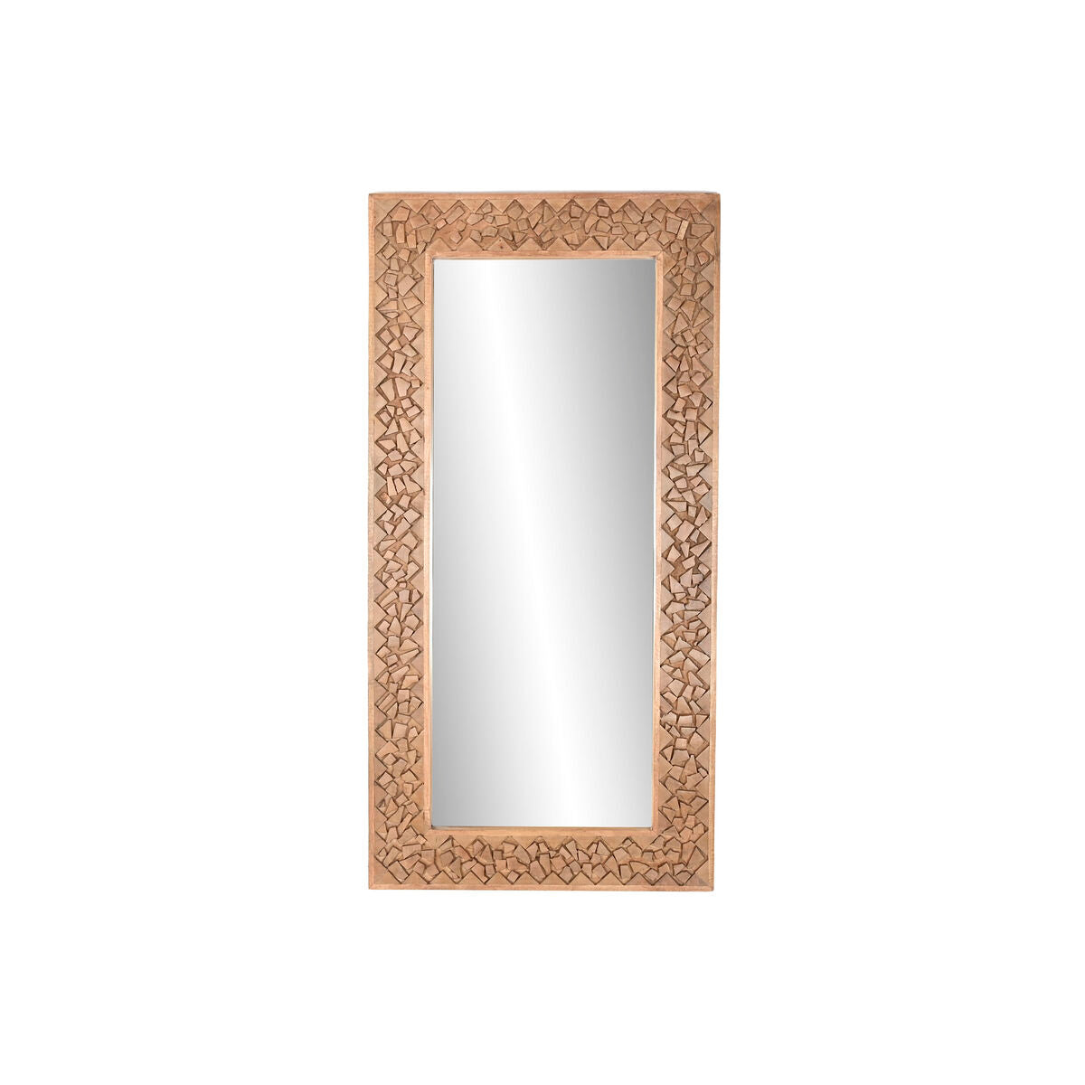 Espejo de pared con marco de troncos, natural, 91 x 5 x 183,5 cm