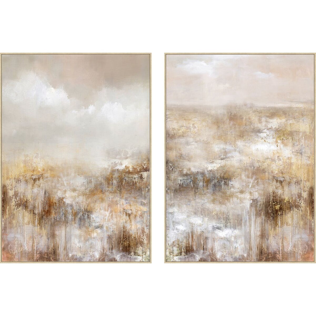 Cuadro glamour abstracto dorado y rosa claro, 103 x 4,5 x 143 cm